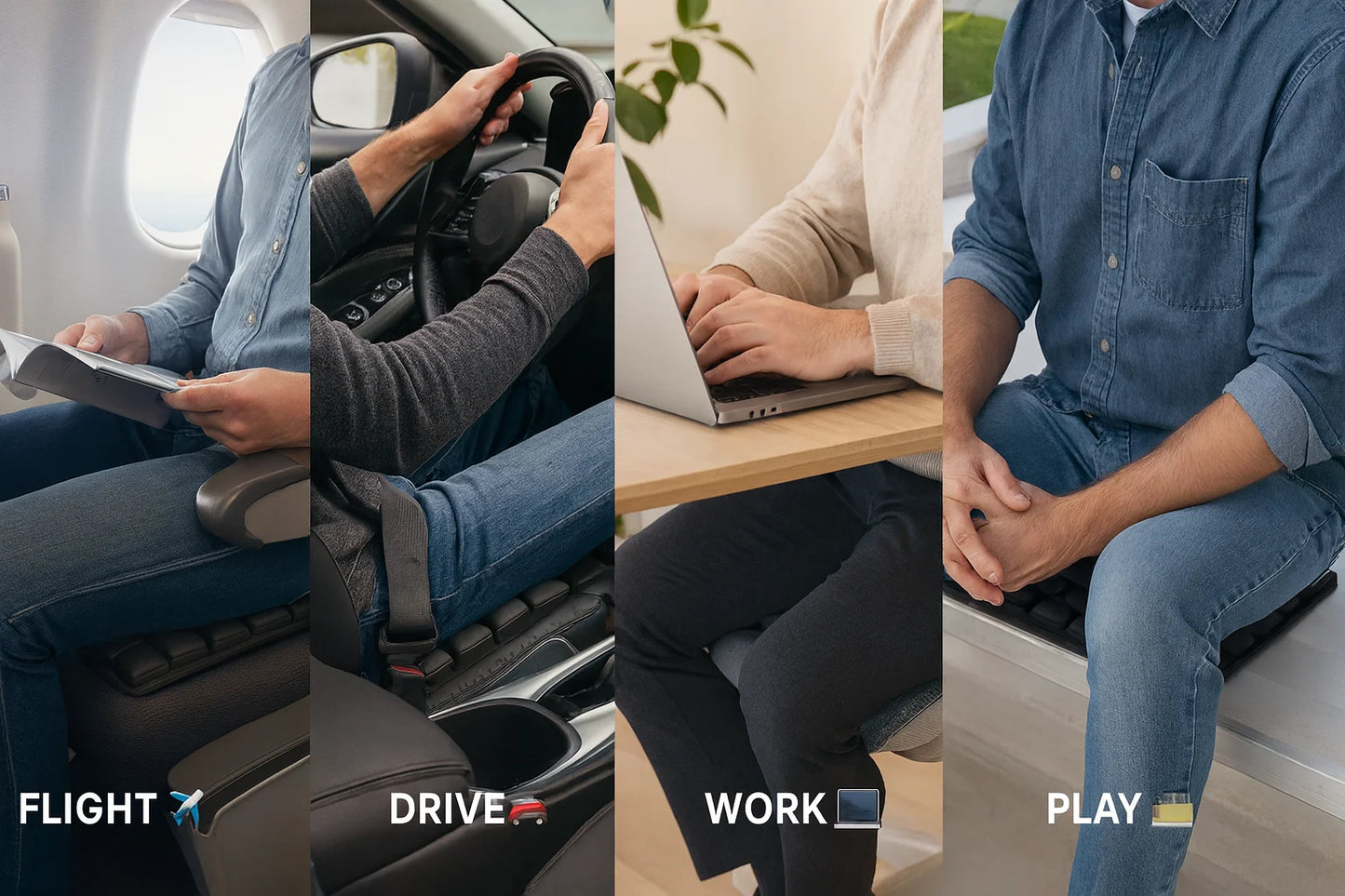 Airiva™ Portable Seat Cushion for Flights, Office & Daily Commutes