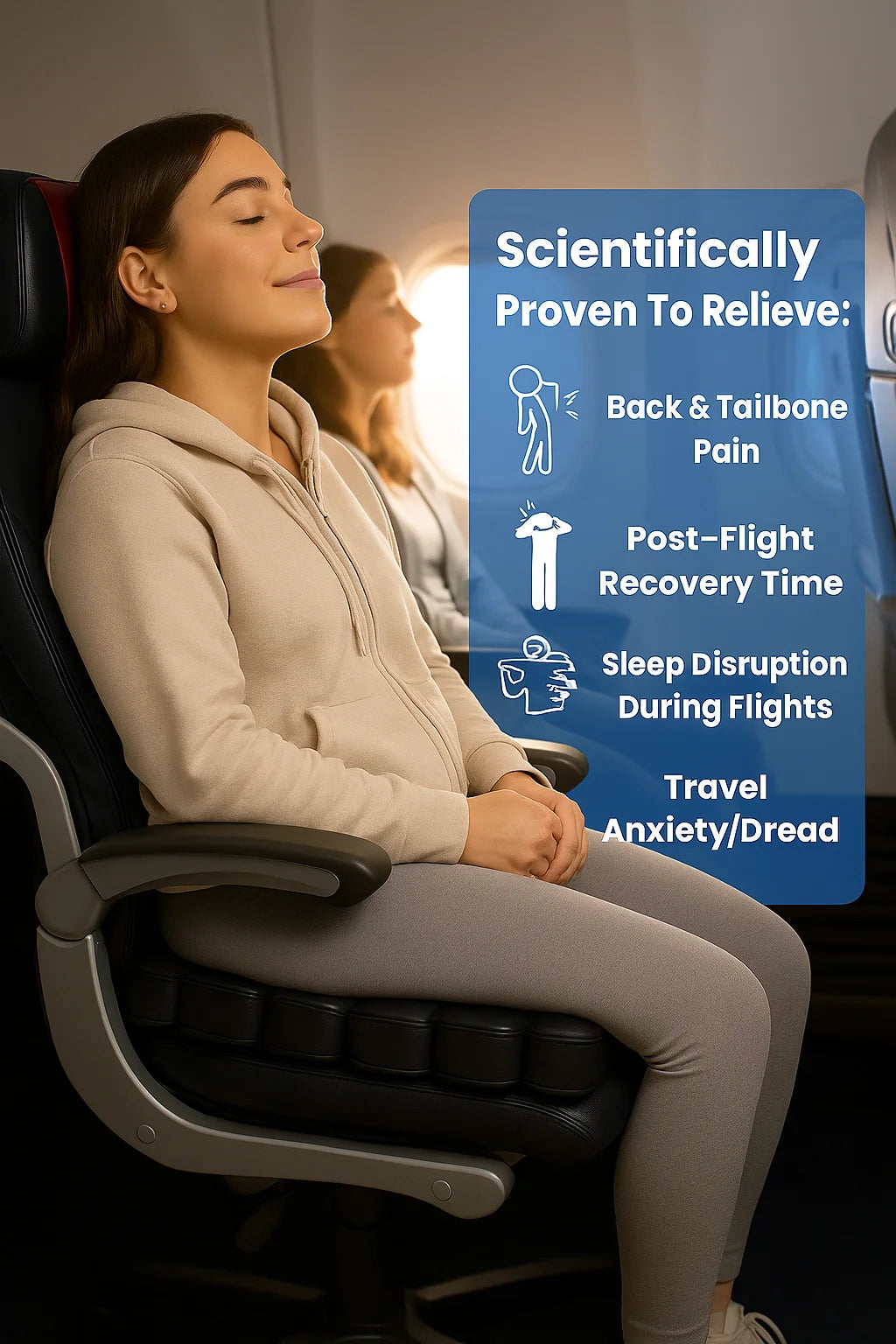 Airiva™ Portable Seat Cushion for Flights, Office & Daily Commutes