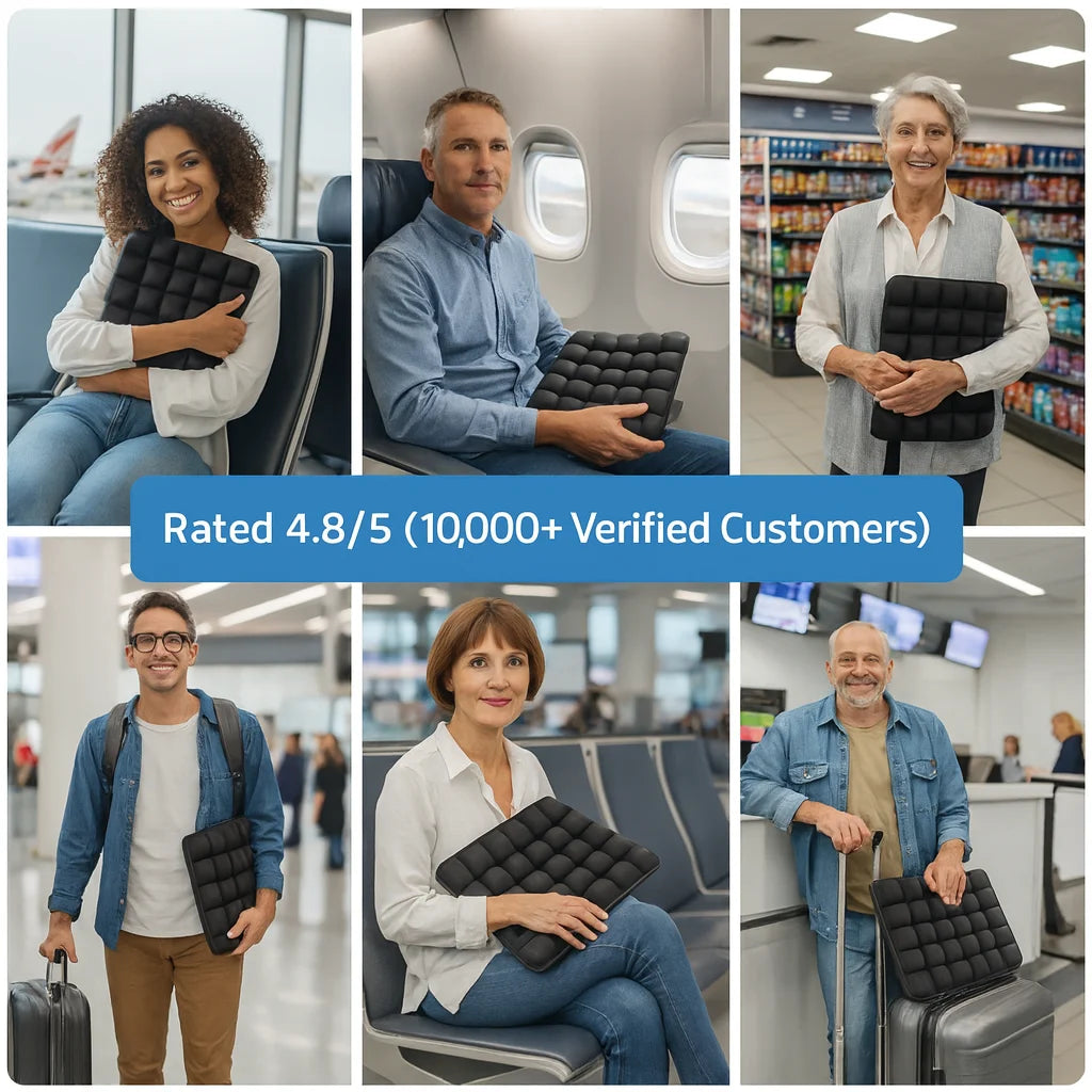 Airiva™ Portable Seat Cushion for Flights, Office & Daily Commutes