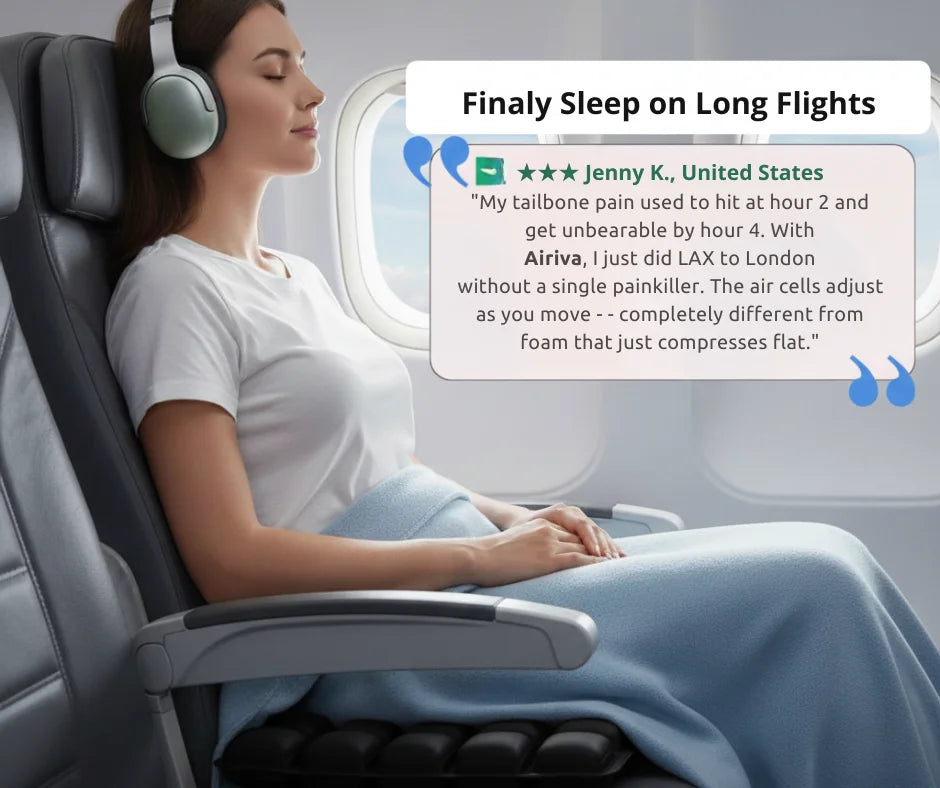 Airiva™ Portable Seat Cushion for Flights, Office & Daily Commutes